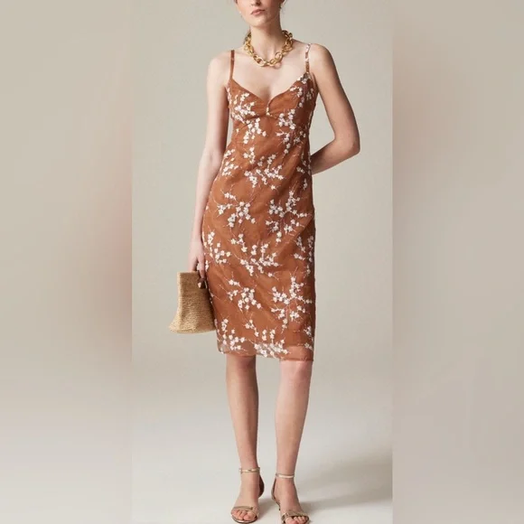 J Crew Collection Embroidered Slip Dress s 8 - Picture 3 of 6